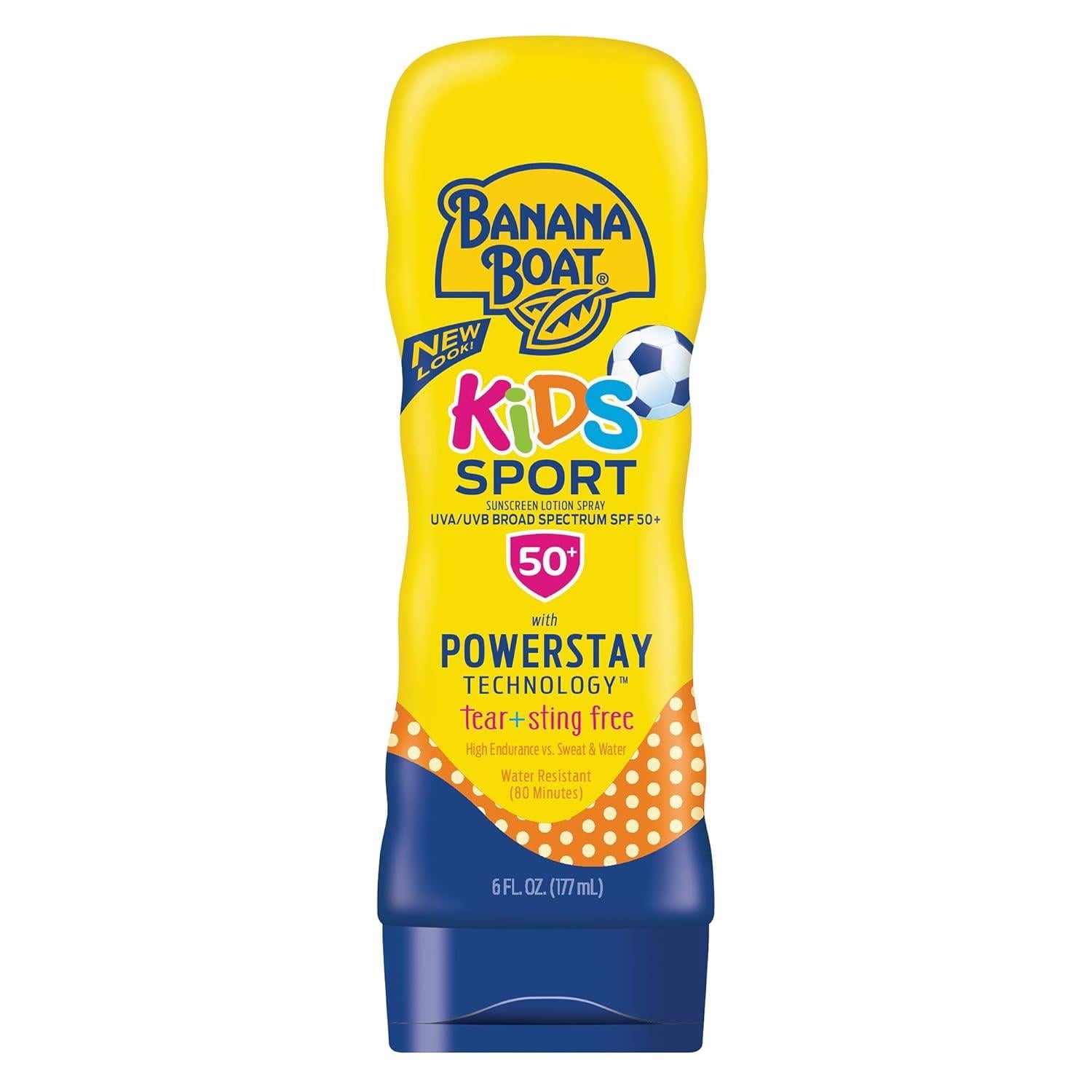 Banana Boat Kids Sport Tear-Free Sunscreen Spray, Kids Sport Çocuk Güneş Kremi - SPF 50 - 6oz, Lotion