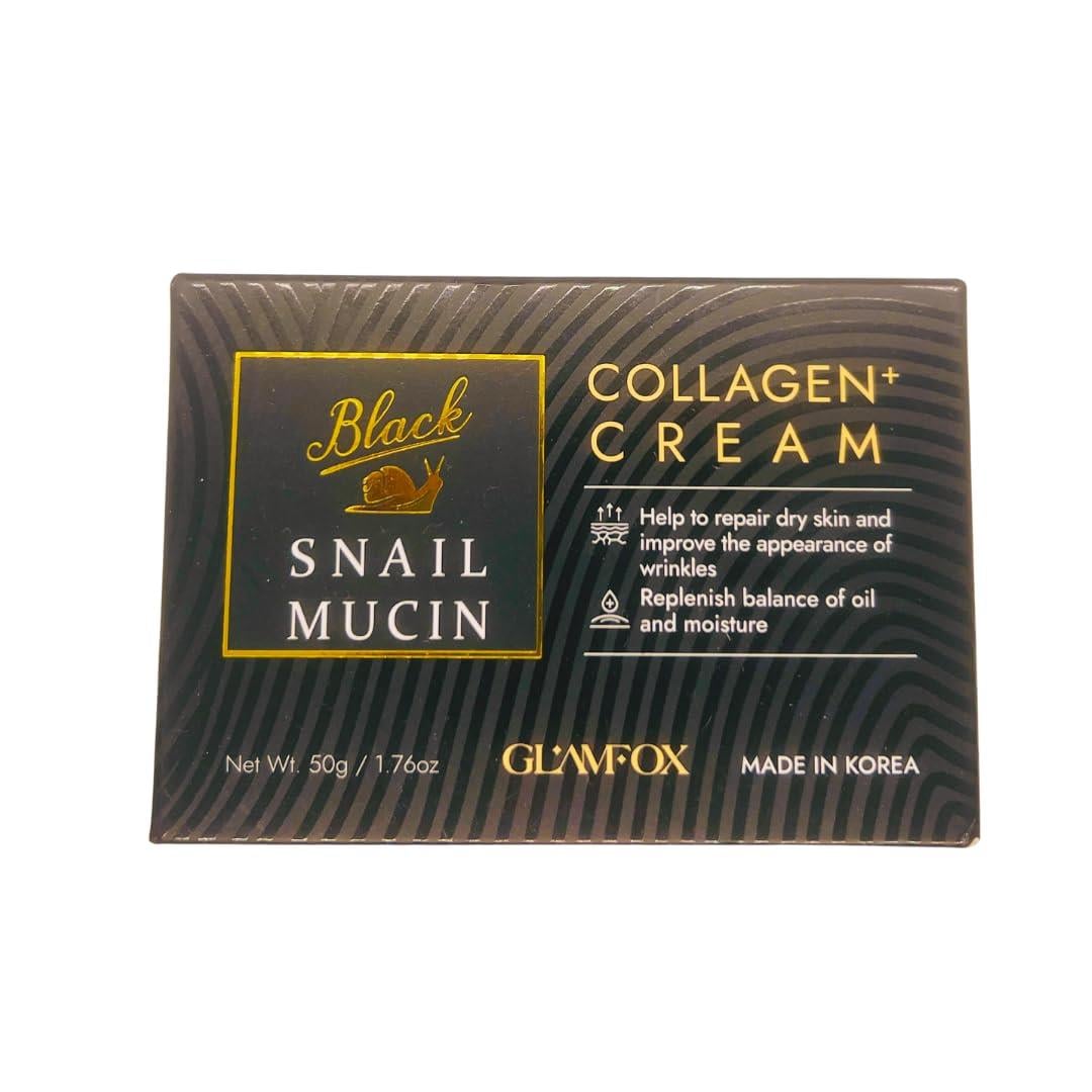 Glamfox Black Snail Mucin Collagen  Cream 50 GR
