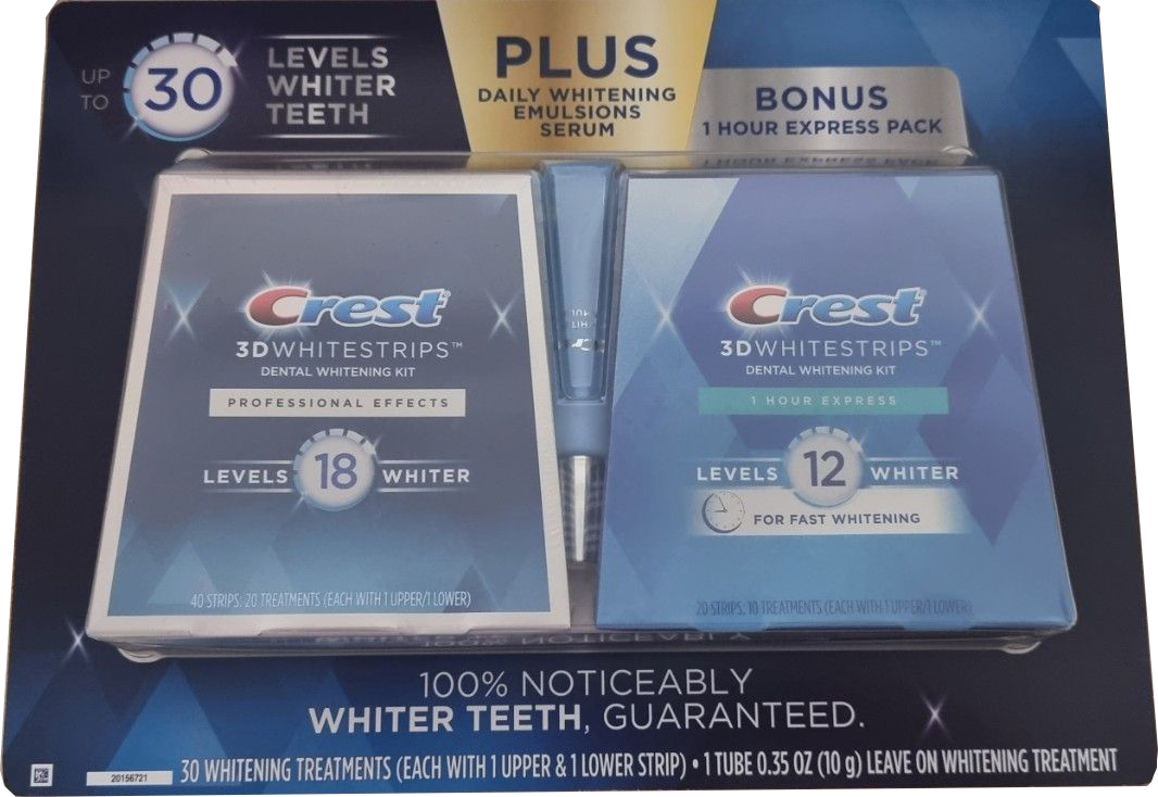 CREST 3D Whitestrips Levels 18 + 12 Whiter 40+20 2 li Avantajlı Paket 