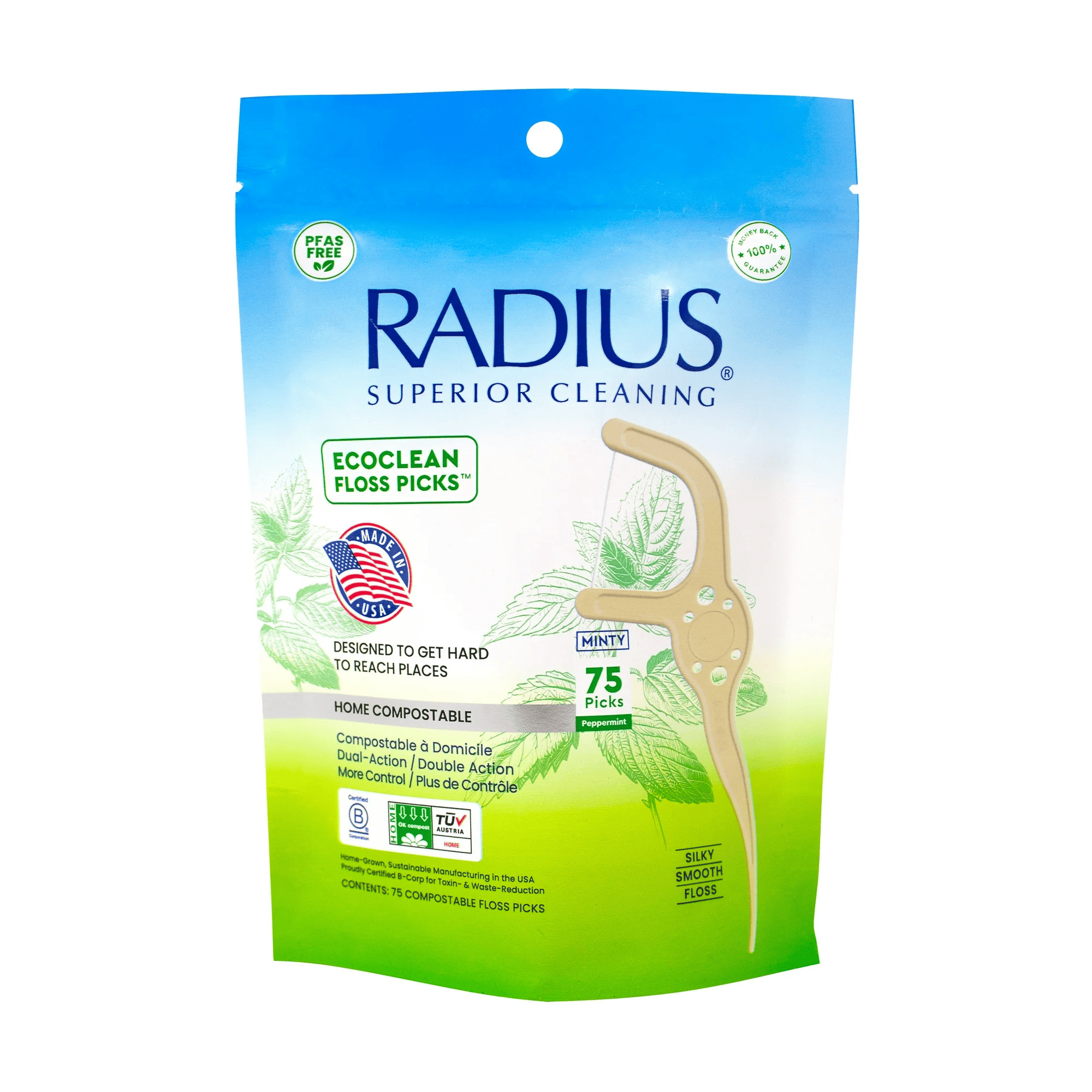 Radius Eco Clean Floss Picks 75 Adet