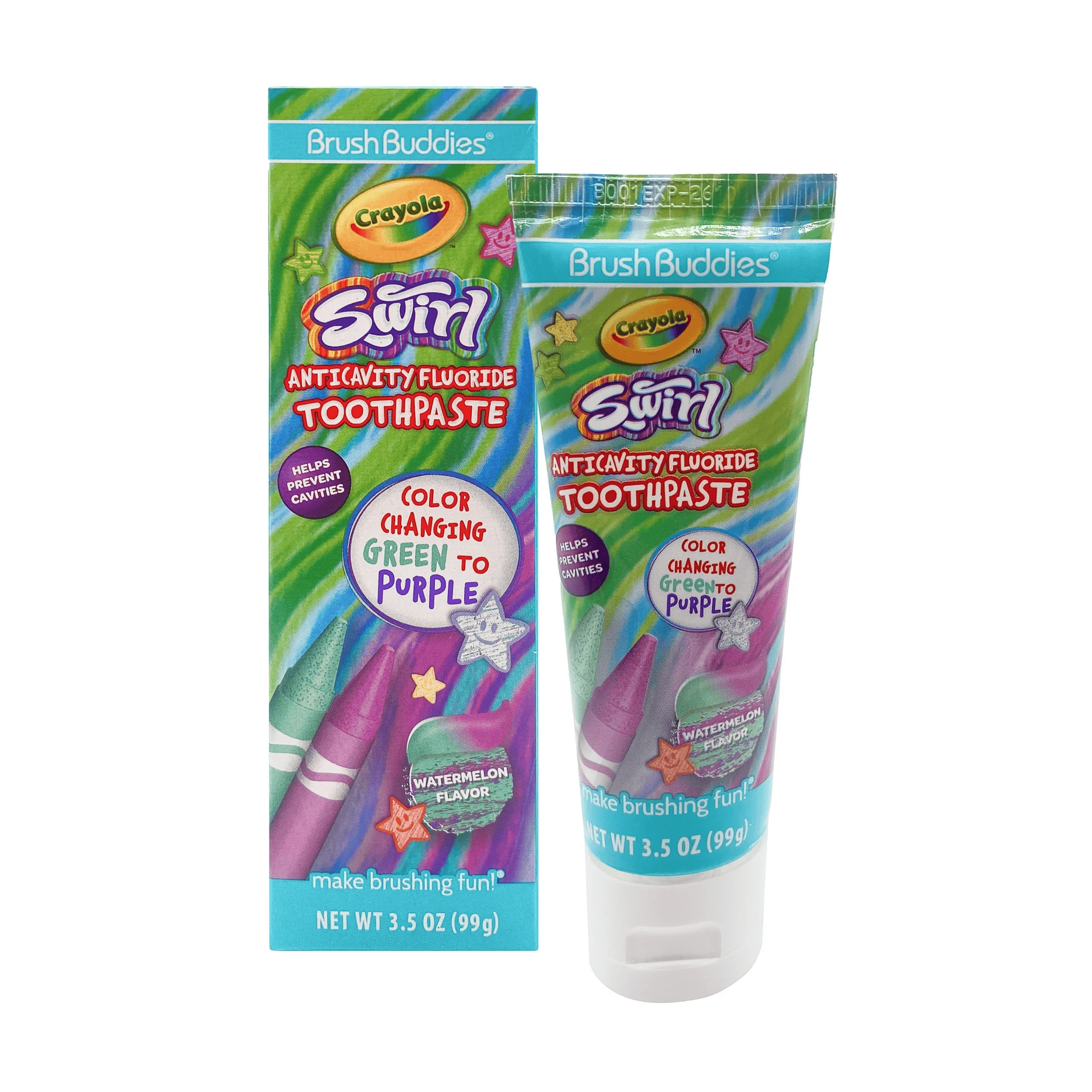 Crayola Swirl Çürük Karşıtı Renk Değiştiren Florürlü Karpuzlu Diş Macunu 99Gr