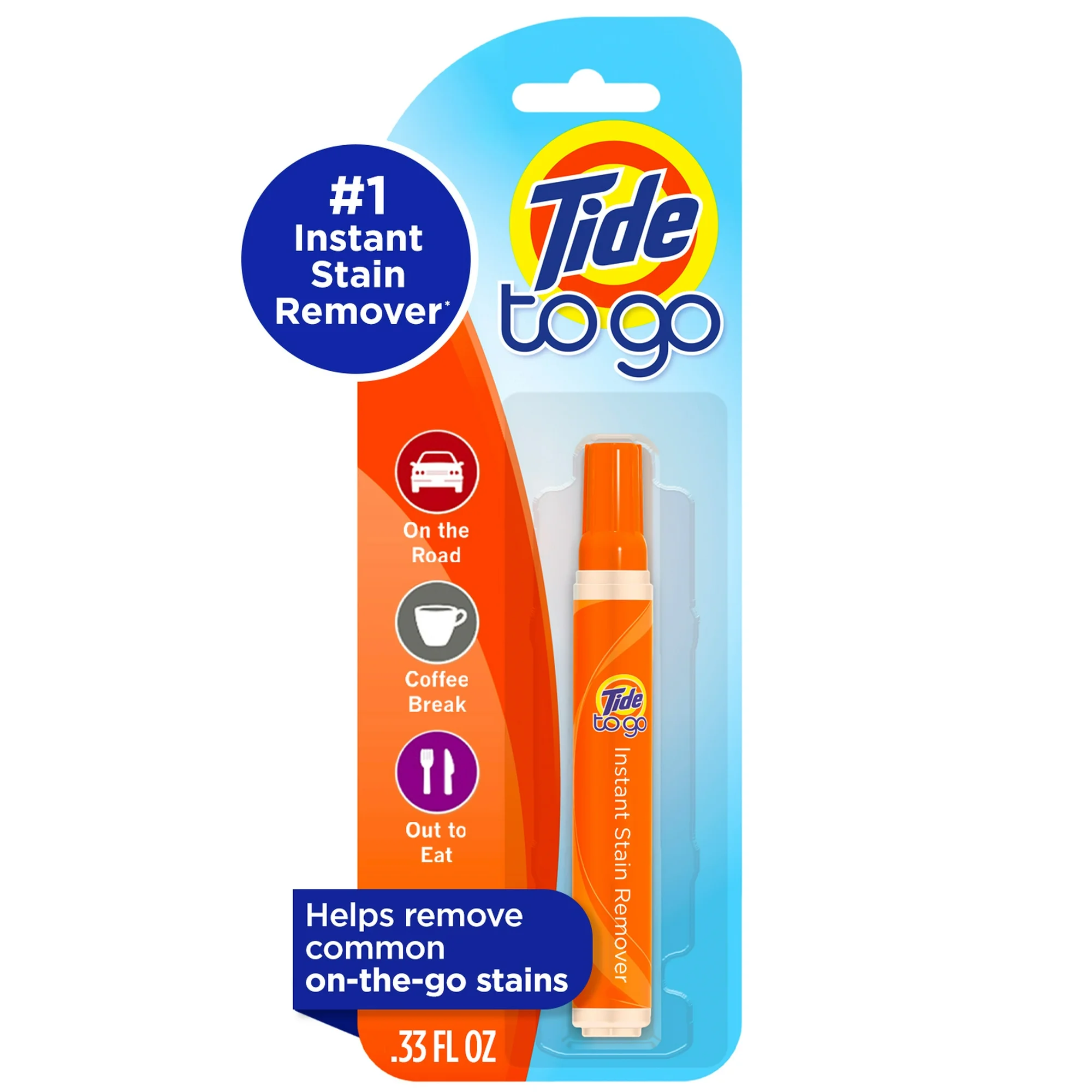 Giysiler için Gelgit Leke Çıkarıcı, Tide To Go Kalem,  Giysiler, Seyahat ve Cep Boyu için Anında Leke Çıkarıcı, 1 Adet