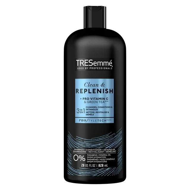 Tresemme Cleanse & Replenish 3-in-1 Shampoo, Conditioner & Detangler Vitamin C & Green Tea, 828ml