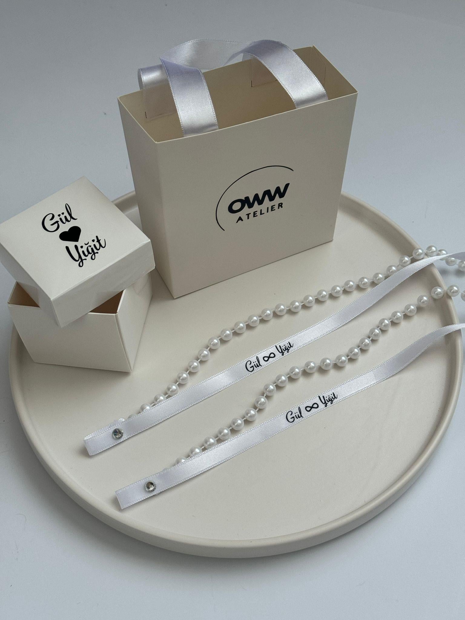 Dökülmeyen İncili Yüzük Kurdelesi (1cm en) Model 6