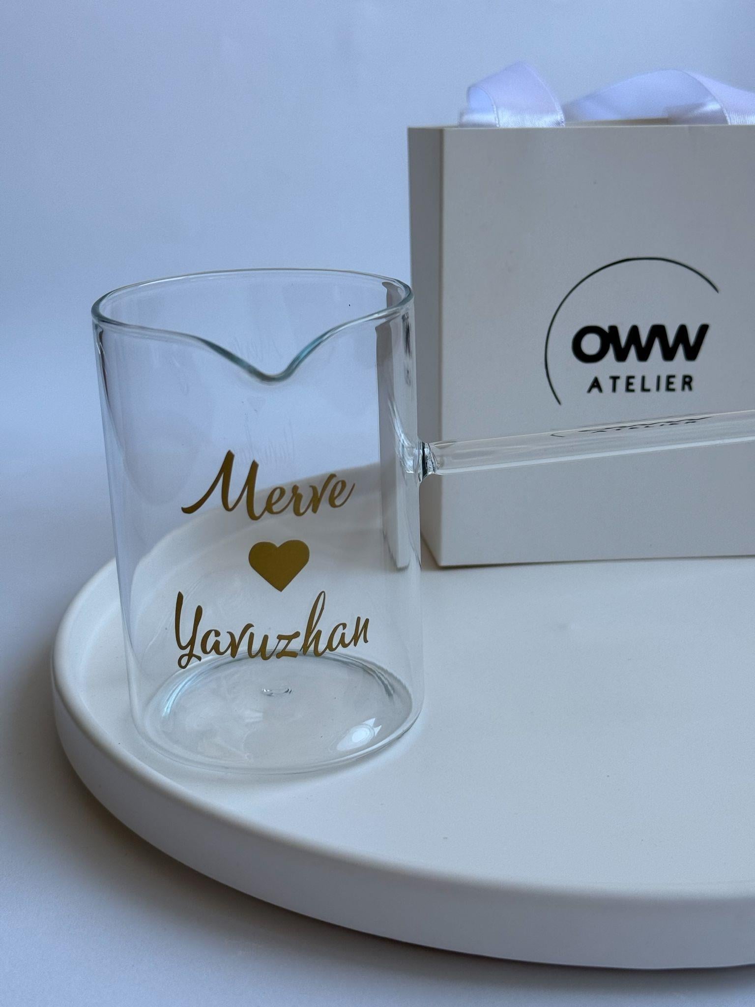 İsimli Cezve Model 4 (Metalik Altın Baskı) 300 ml