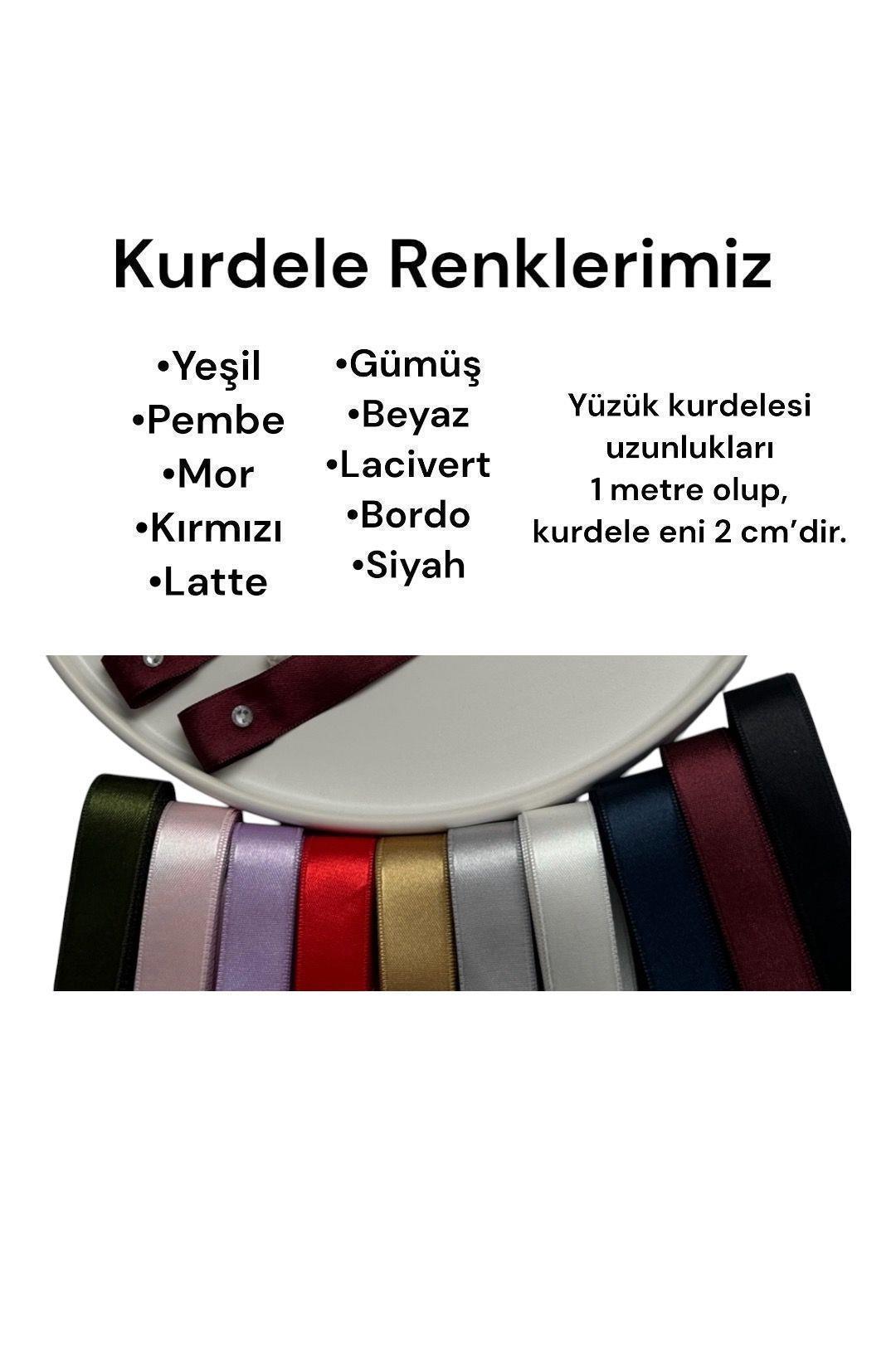 Kurdele Üzeri İncili Yüzük Kurdelesi Model 11