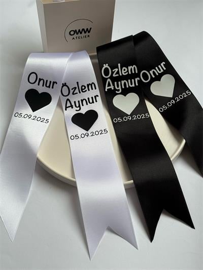 Çift Taraf Baskılı Takı Kurdelesi Model 8
