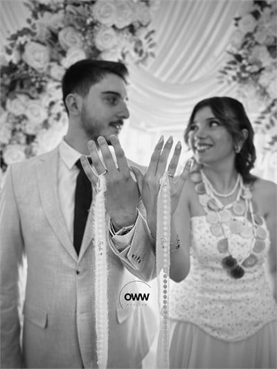 Dökülmeyen İncili Şifon Yüzük Kurdelesi (2cm en) Model 6