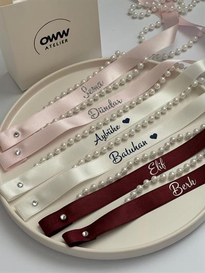 Dökülmeyen İncili Yüzük Kurdelesi (2cm en) Model 35