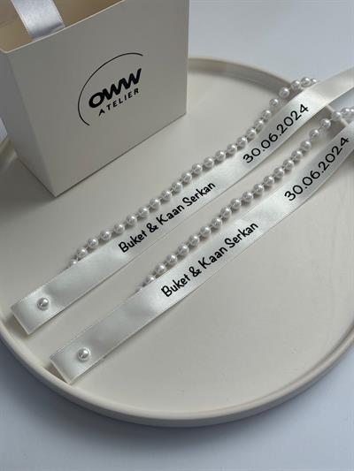 Dökülmeyen İncili Yüzük Kurdelesi (2cm en) Model 19