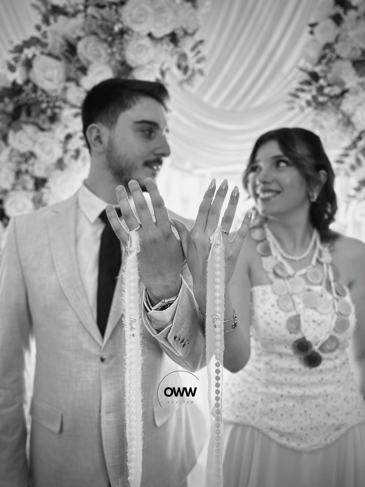 Dökülmeyen İncili Şifon Yüzük Kurdelesi (2cm en) Model 6