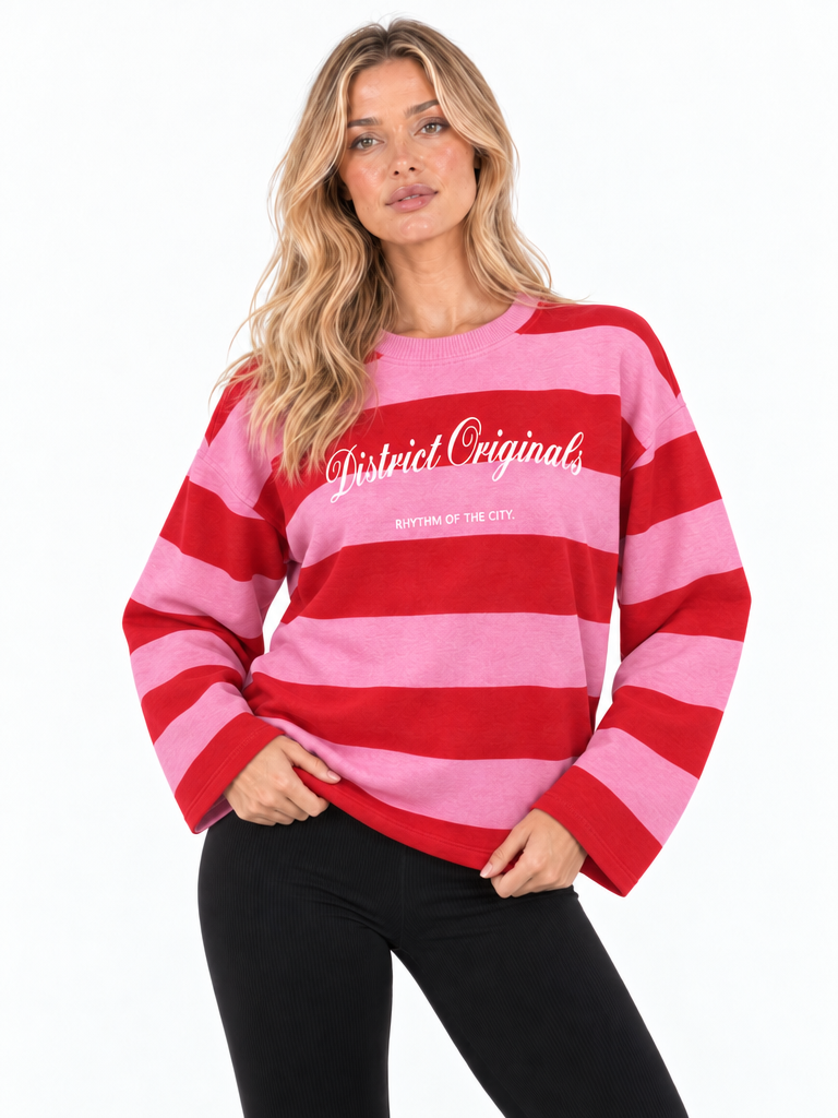 Çizgili Kadın Sweatshirt