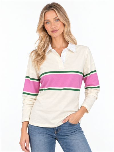 Recep ErdenÇizgili Polo Yaka Uzun Kollu SweatshirtSweatshirt