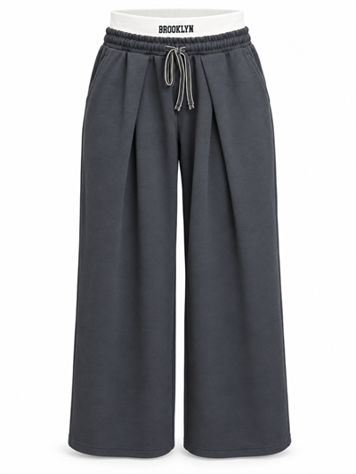 Kadın Oversize Çift Bel Wide Leg Rahat Kesim Eşofman Altı