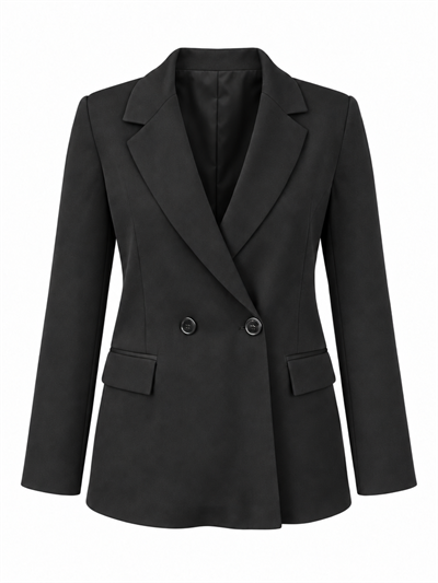 Siyah Kruvaze Blazer Ceket