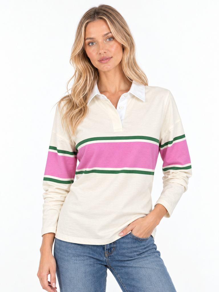 Recep ErdenÇizgili Polo Yaka Uzun Kollu SweatshirtSweatshirt