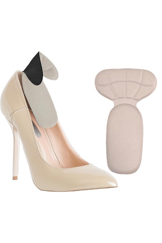 0.0 Ayakkabı Topuk Vurma Önleyici Ve Daraltma Pedi Ayak Koruyucu Aparat Topuk Süngeri Bej 2 Çift