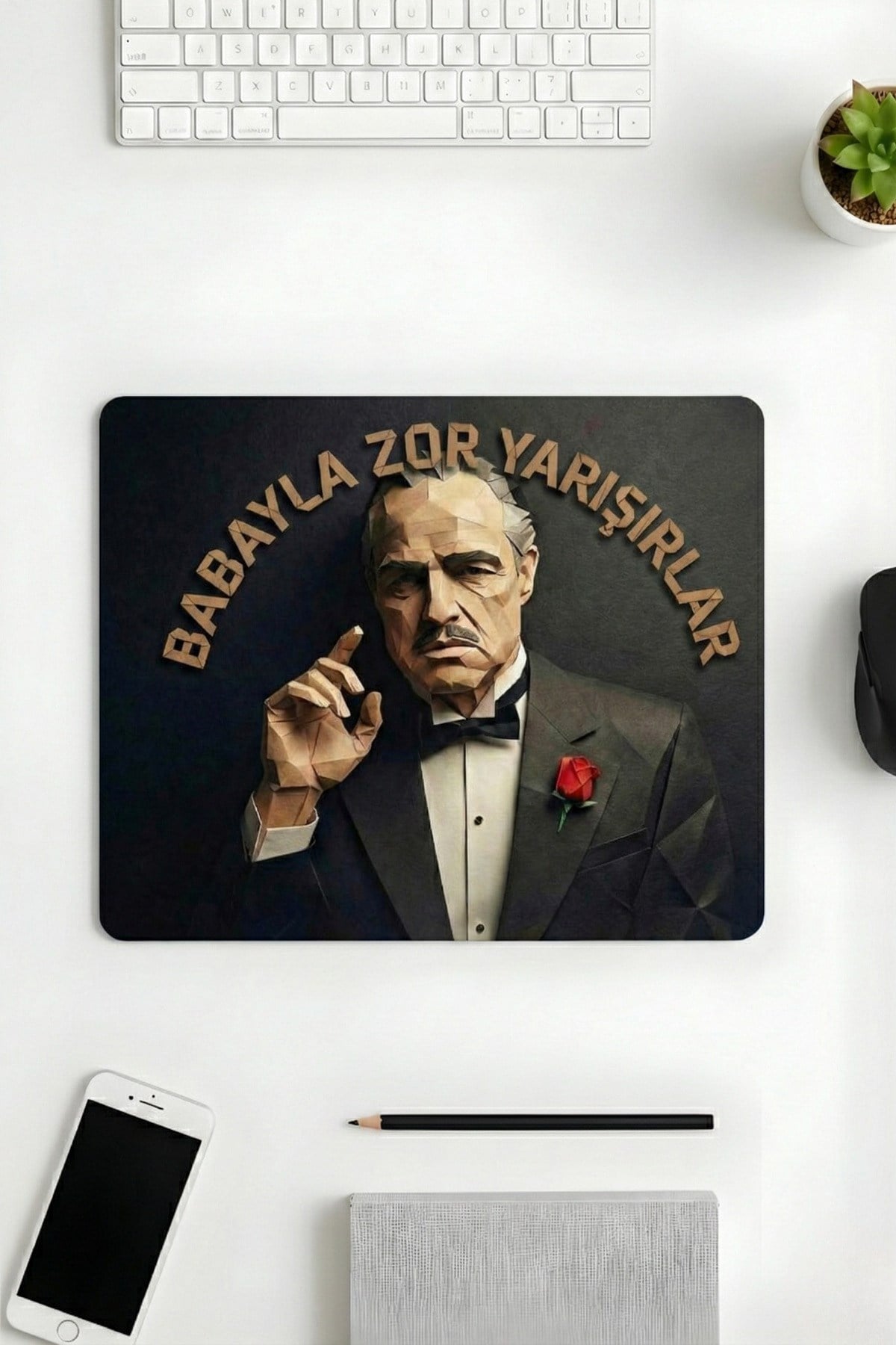 18x22 Cm Desenli Mouse Pad Baskılı GD Tasarımlı Mouse Pad,Ofis Babayla Zor Yarışırlar
