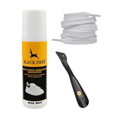Beyaz Ayakkabı,Deri,Kumaş Boyası,Sneaker Beyaz Ayakkabı Temizleyici,Ayakkabı Çekeceği,Bağcık 75 ML