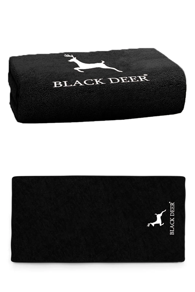 Spor Fitness Havlusu %100 Pamuk 90x50 cm Siyah 