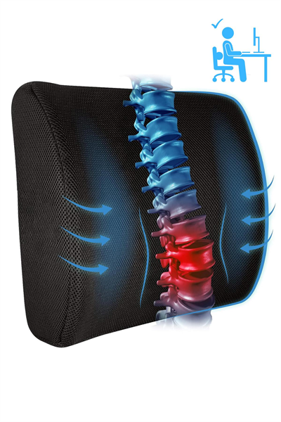 Visco Bel Destek Yastığı Memory Foam Dik Duruş Ortopedik Yastık Omurga Yastığı Ortopedik Sırt Destek Minderi