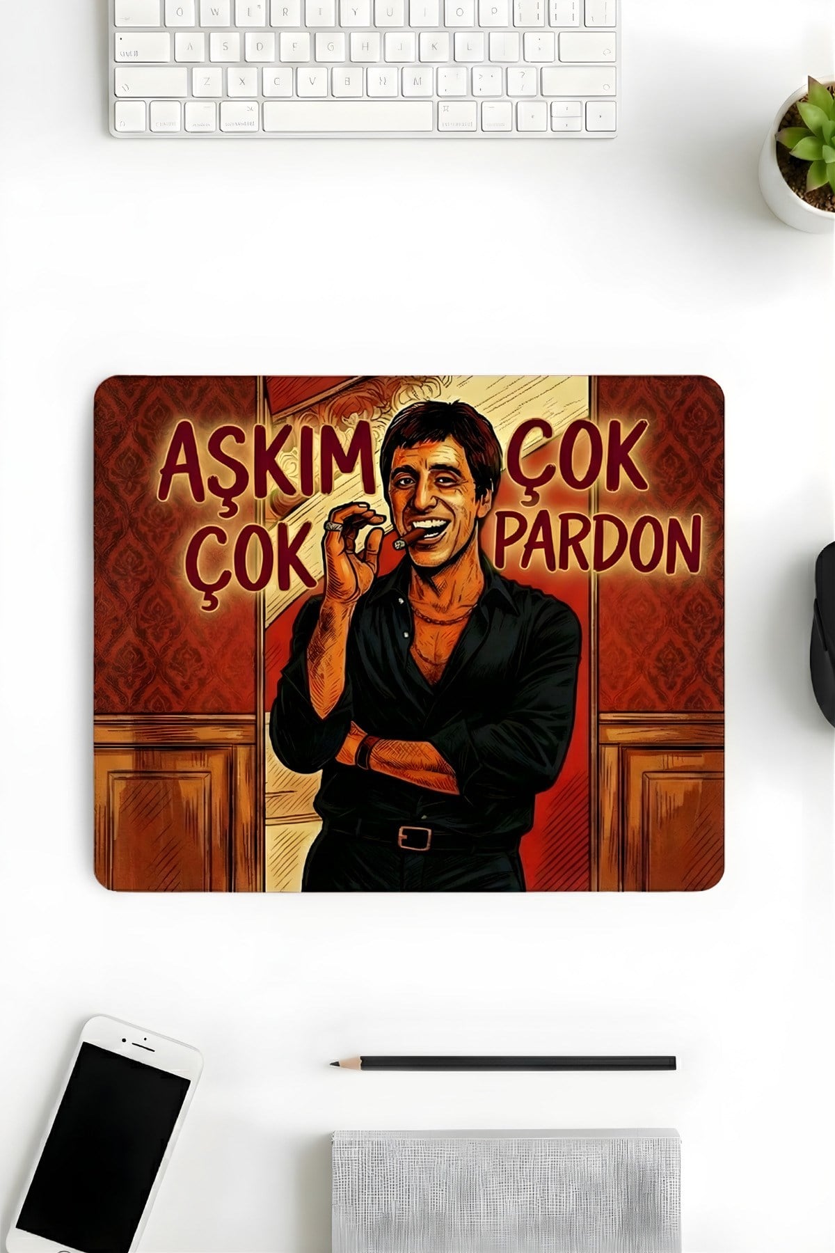 18x22 Cm Desenli Mouse Pad Baskılı Tasarımlı Mouse Pad,Ofis Aksesuarları Aşkım Çok Pardon