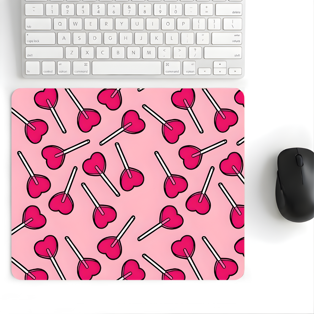 18x22 Cm Desenli Mouse Pad Kalpli Şeker Baskılı Tasarımlı Mouse Pad,Ofis Aksesuarları Candy Pops