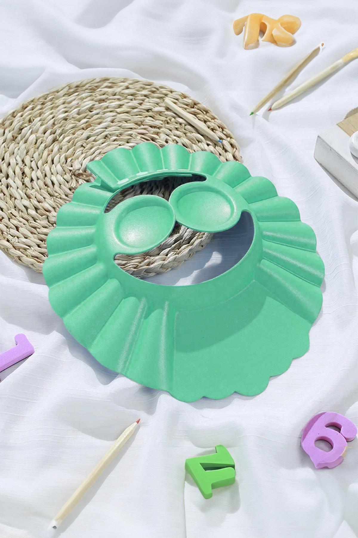 Black Deer Bebek Banyo Şapkası Ayarlanabilir Duş Başlığı Bebek Güneş Şapkası 0-6 Yaş