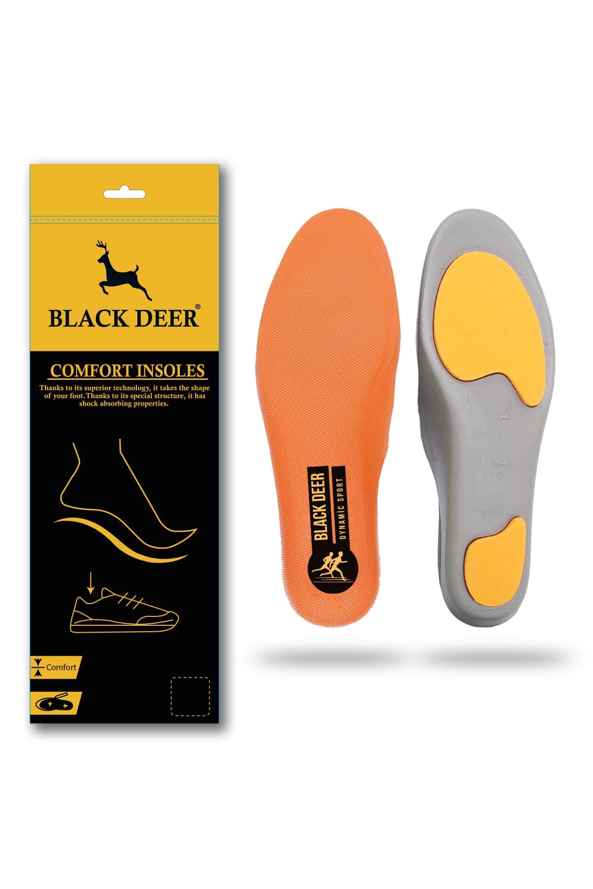 Black Deer Dynamic Sport Turuncu-Triangle Ayakkabı İç Tabanlık