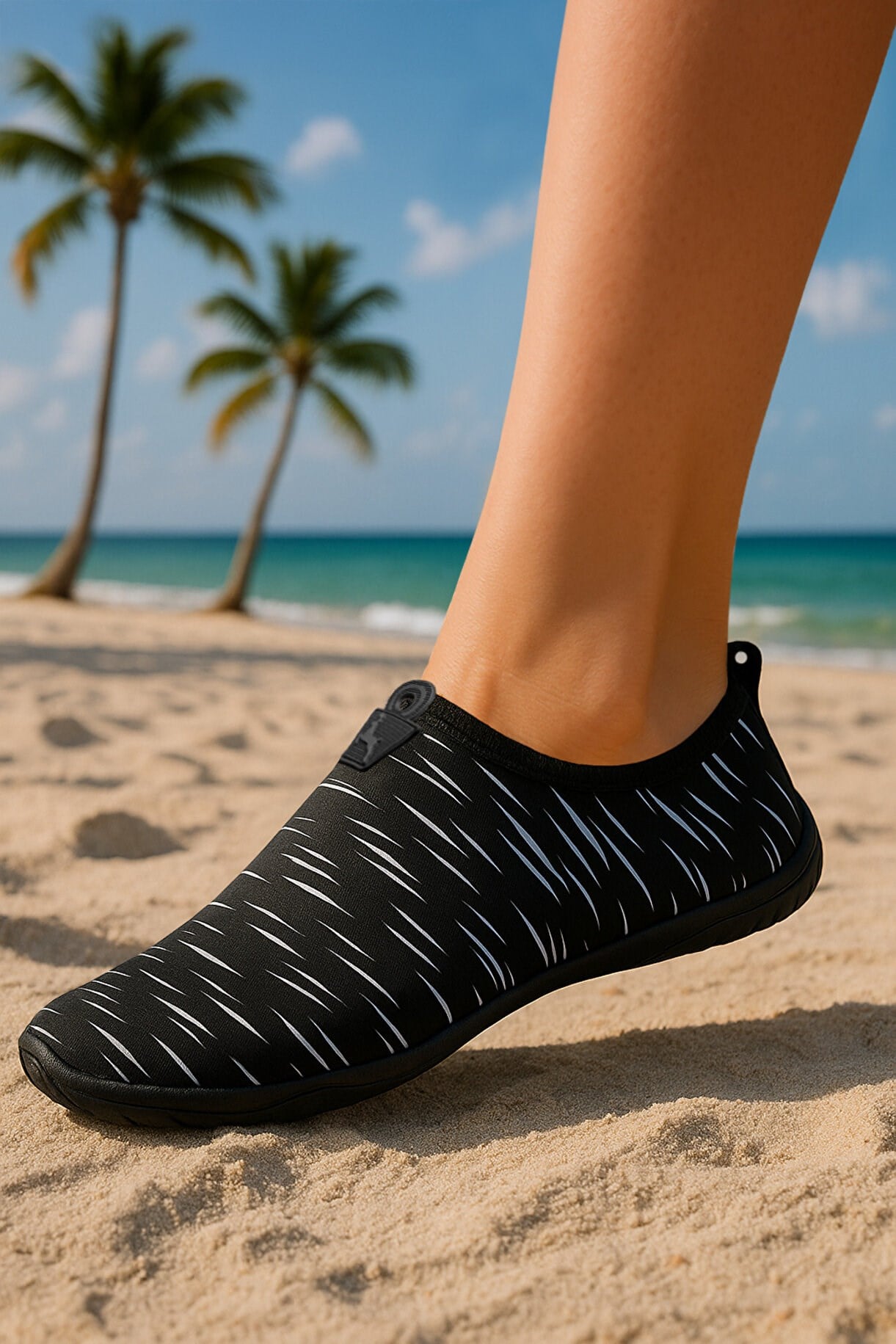 Black Deer Dreamy Black and White Multipurpose Beach and Sea Shoes