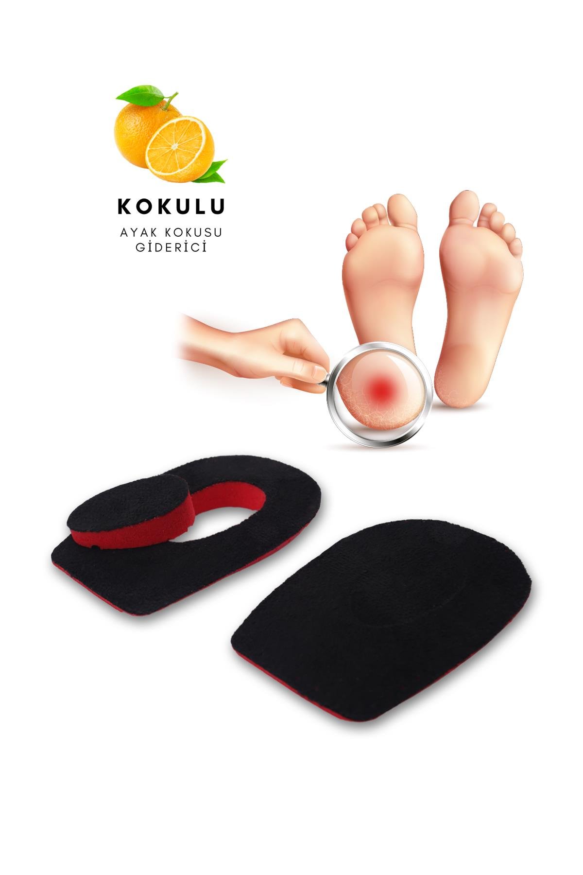 Black Deer Heelspur (Epin Topukluk) Siyah-Kırmızı Topuk Dikeni Tabanlık