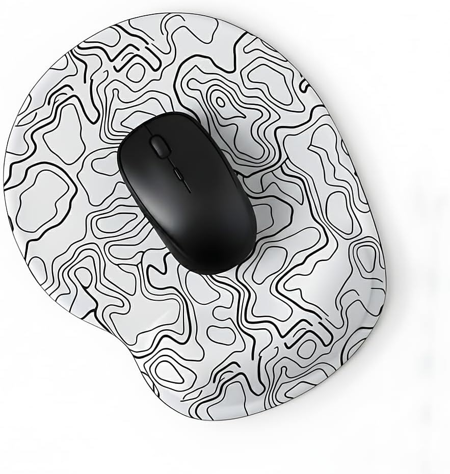 Ergonomik Typography Desenli Mouse Pad – Bilek Destekli Mouse Pad Konforlu Mousepad BEYAZ