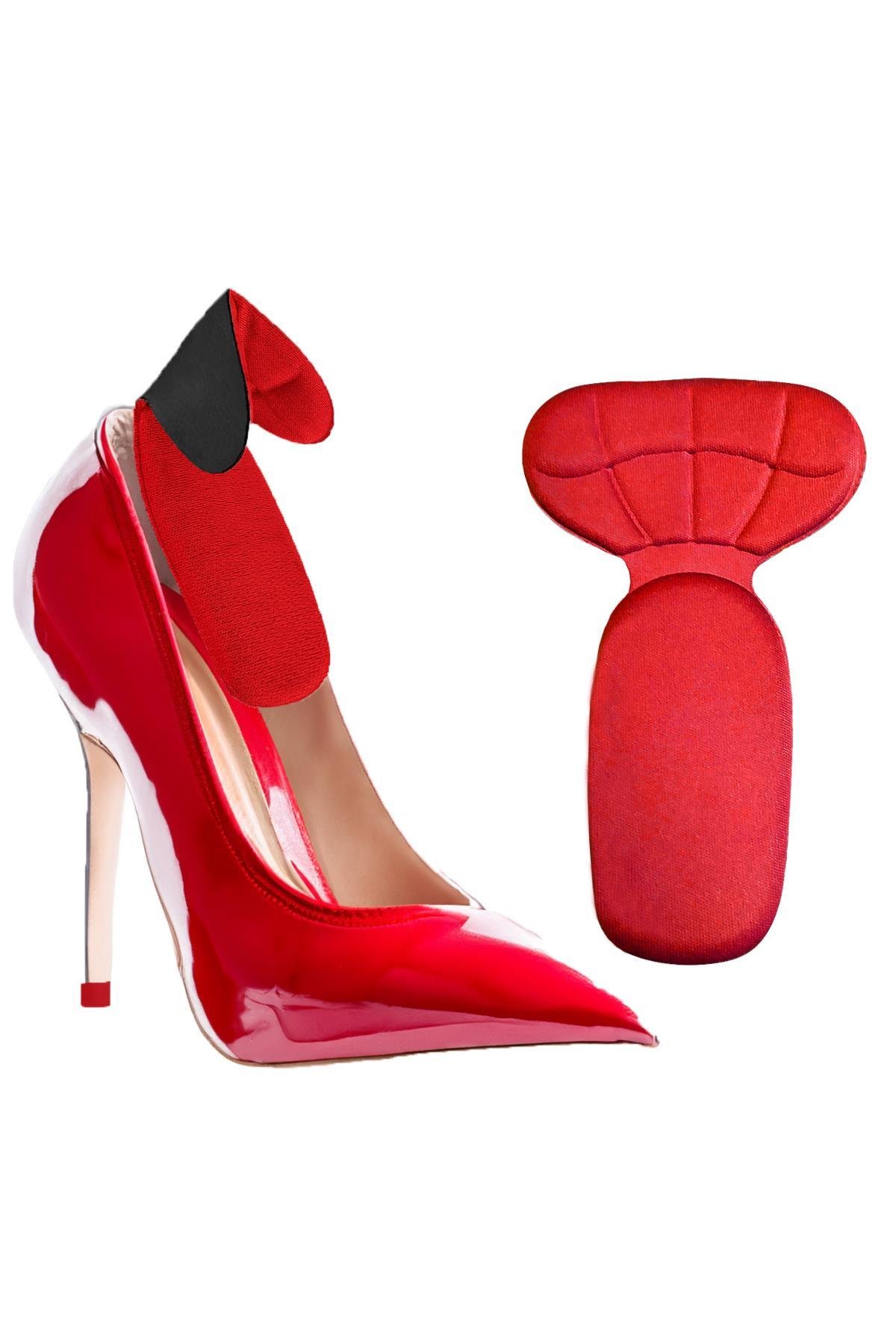 Kırmızı Ayakkabı Topuk Vurma Önleyici Ve Daraltma Pedi Ayak Koruyucu Aparat Topuk Süngeri 2 Çift