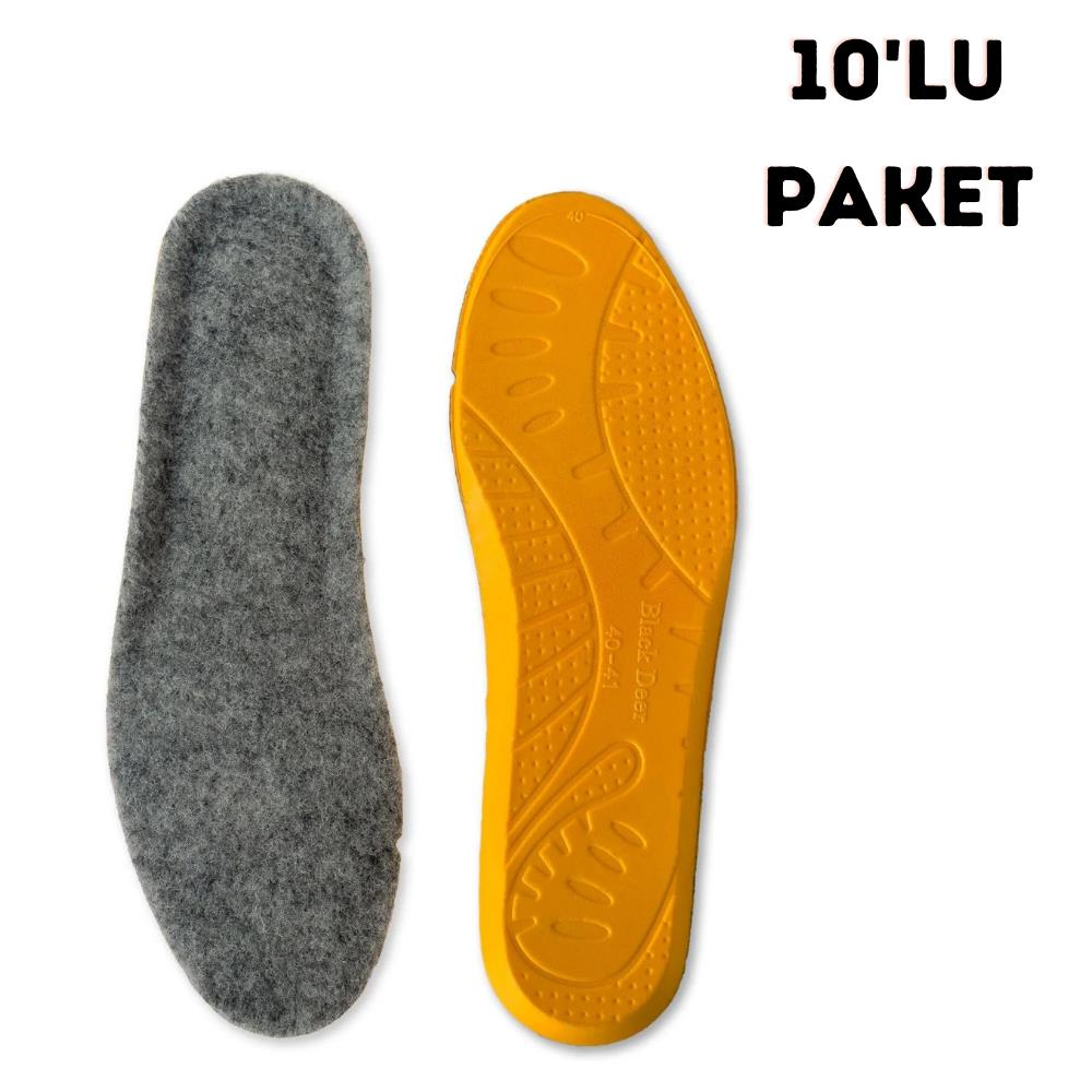 Kışlık Keçeli Sıcak Tutan Tabanlık 10'lu Paket Depremzedelere Özel