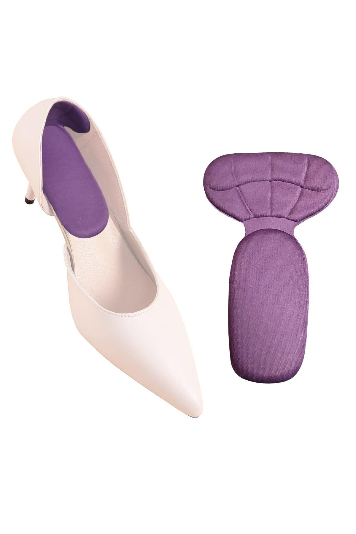 Mor Ayakkabı Topuk Vurma Önleyici Ve Daraltma Pedi Ayak Koruyucu Aparat Topuk Süngeri 2 Çift