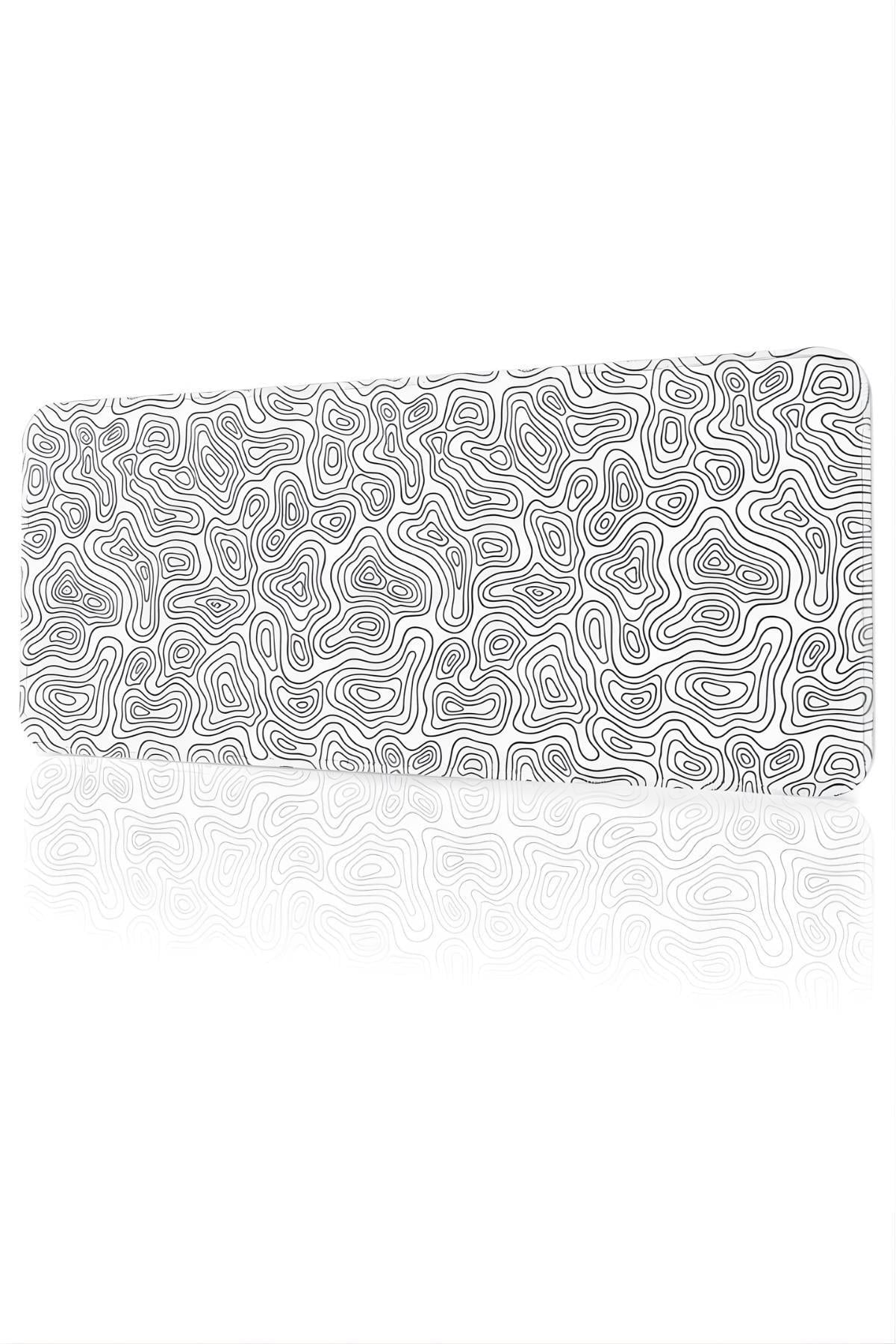 Premium Dikişli Kenar 70x30 cm Dijital Oyuncu Gaming Mouse Pad Beyaz Typography