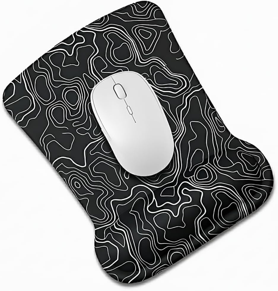 Typography Desenli Mouse Pad – Bilek Destekli Mouse Pad Konforlu Dijital Mousepad SİYAH