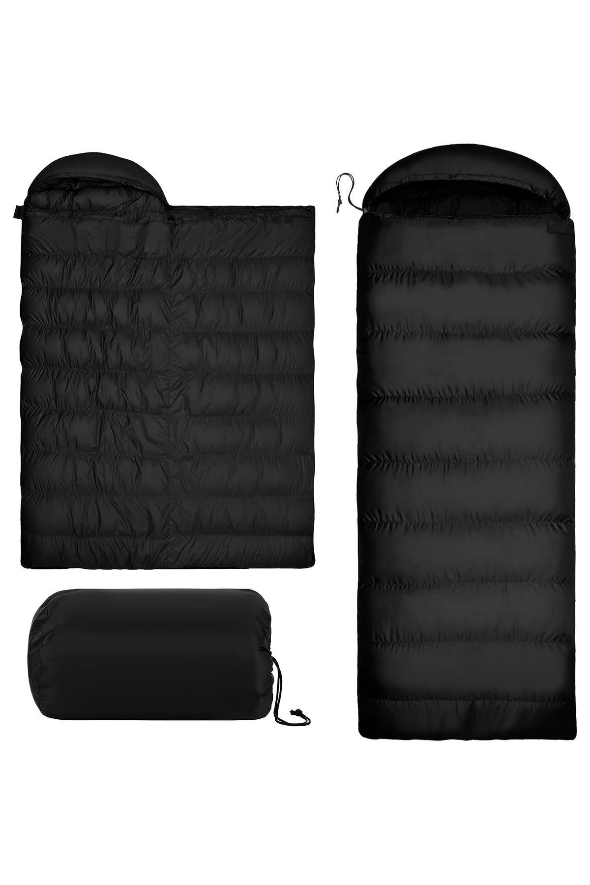 Uyku Tulumu -15 Derece Kamp Outdoor Taşıma Çantalı Kapüşonlu Suya Dayanaklı 220x75cm