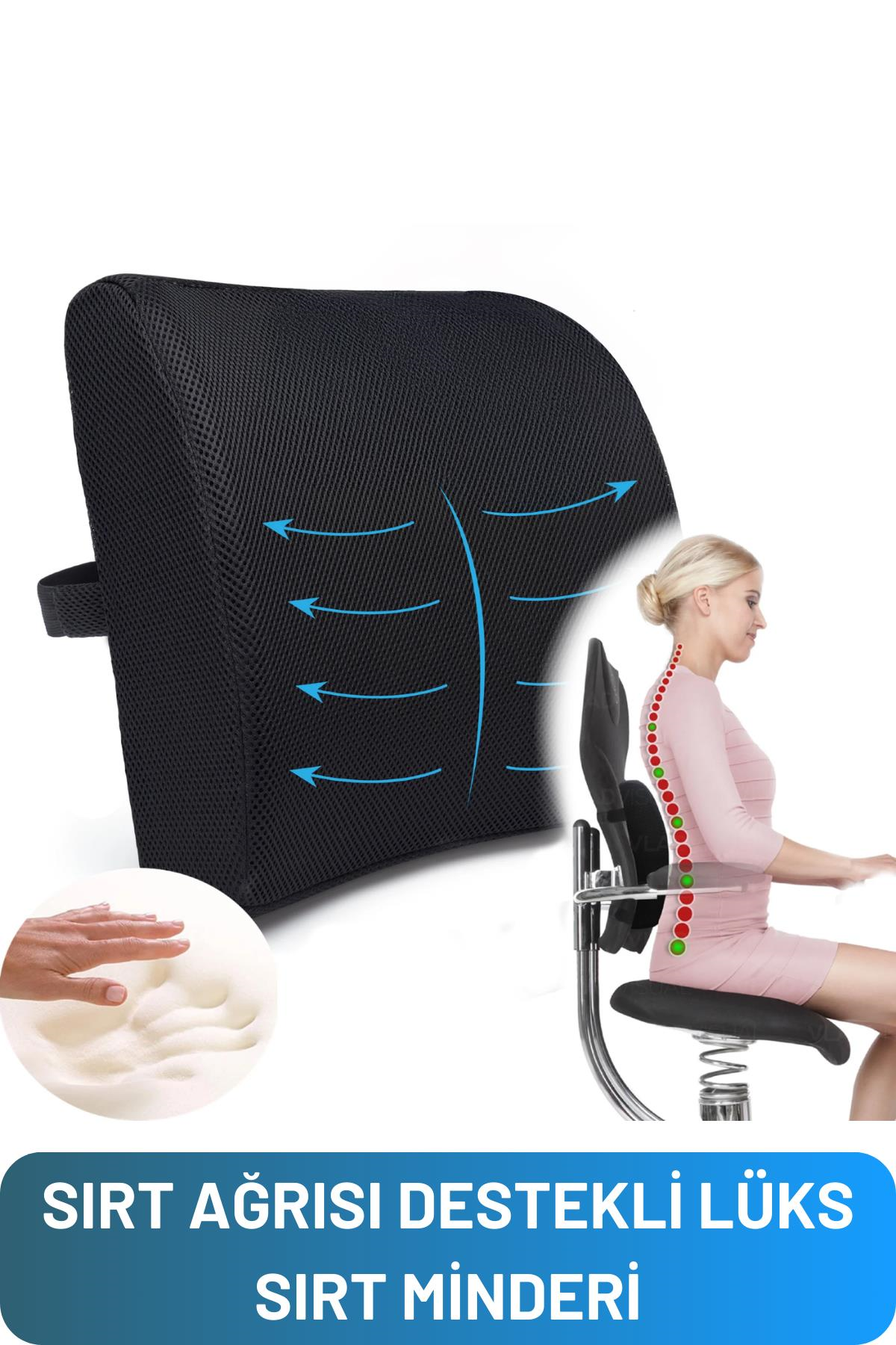 Visco Bel Destek Yastığı Memory Foam Dik Duruş Ortopedik Yastık Omurga Yastığı Visco Ortopedik Sırt Destek Minderi