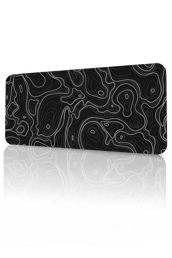 90x40 XXL Gaming Mouse Pad Siyah Typography Dikişli Kenar Büyük