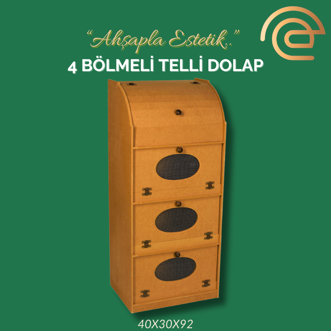 4 BÖLMELİ TELLİ DOLAP