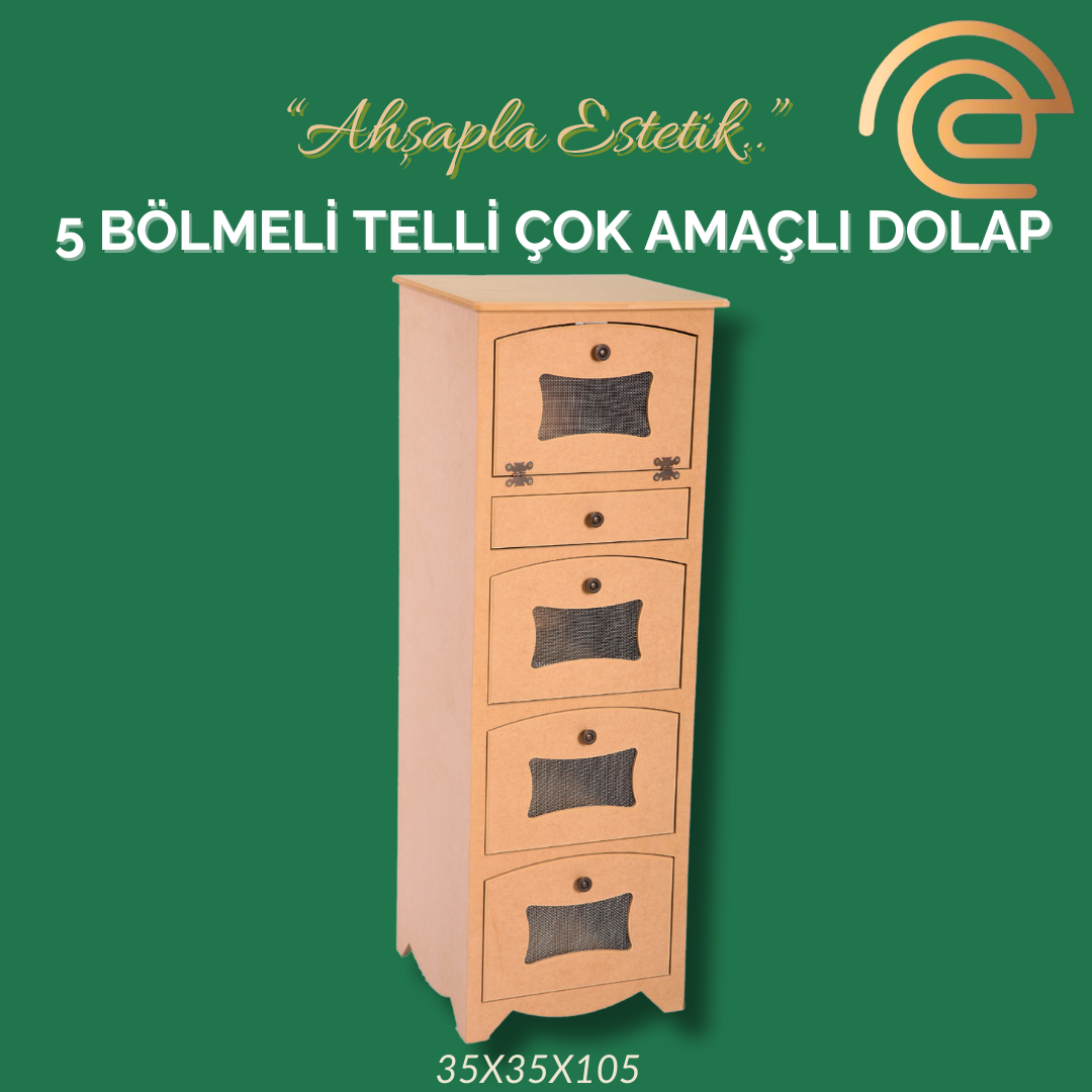 5 BÖLMELİ TELLİ ÇOK AMAÇLI DOLAP