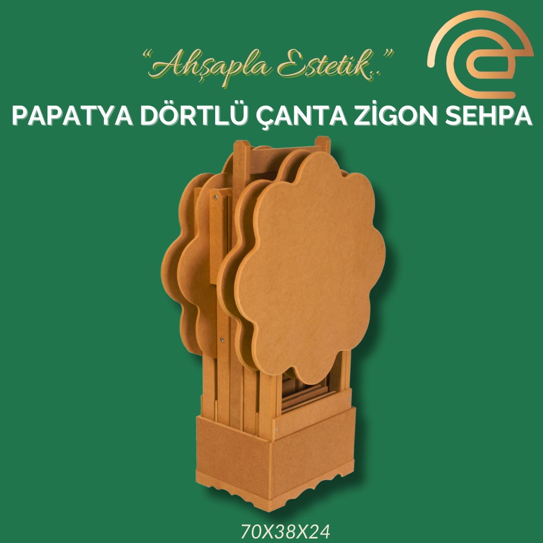 PAPATYA DÖRTLÜ ÇANTA ZİGON SEHPA