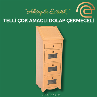 TELLİ ÇEKMECELİ ÇOK AMAÇLI DOLAP 