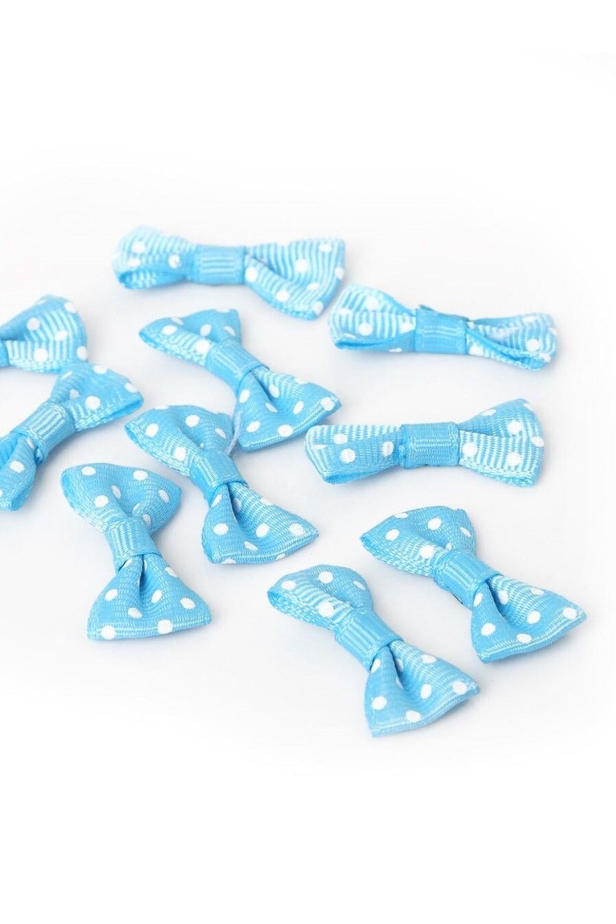Mini Papyon Fiyonk Kurdele Mavi (3.5cm-25adet)