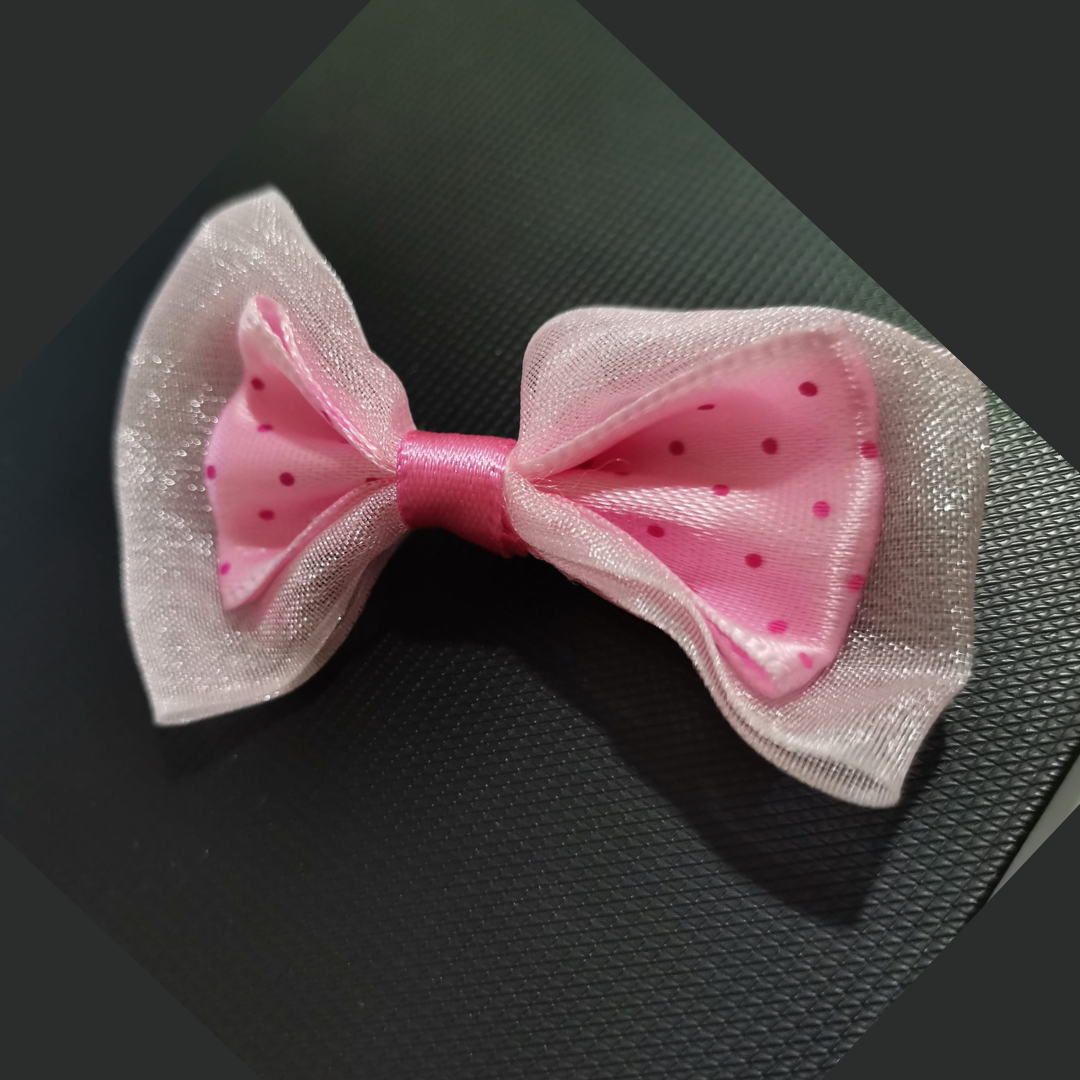 5 CM PEMBE KOYU PEMBE PUANTİYELİ KURDELE 25 ADET