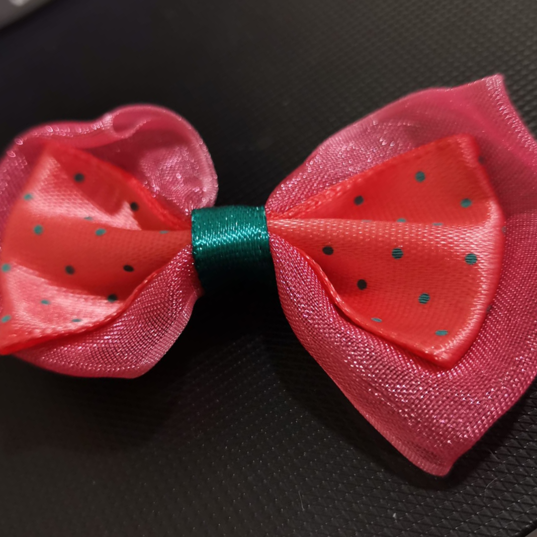 5 CM PEMBE YEŞİL PUANTİYELİ KURDELE 25 ADET