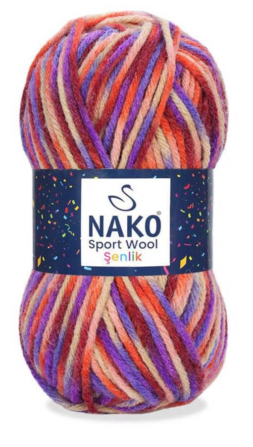 NAKO,SPORT WOOL ŞENLİK 87741,EL ÖRGÜ İPLİKLERİ