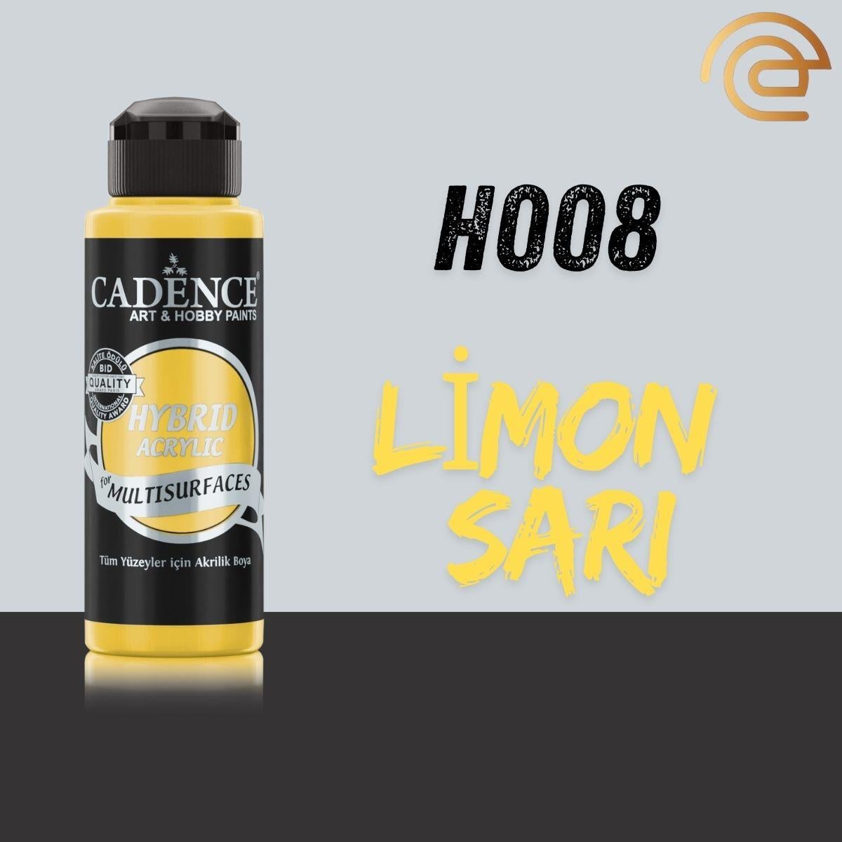 Cadence Hibrit Mulisurface Boya 120 Ml H008 Limon Sarı