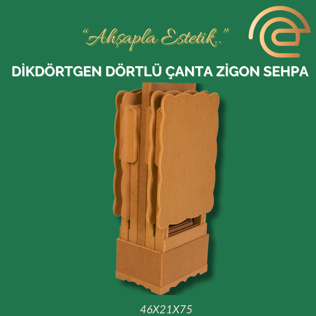 DİKDÖRTGEN DÖRTLÜ ÇANTA ZİGON SEHPA